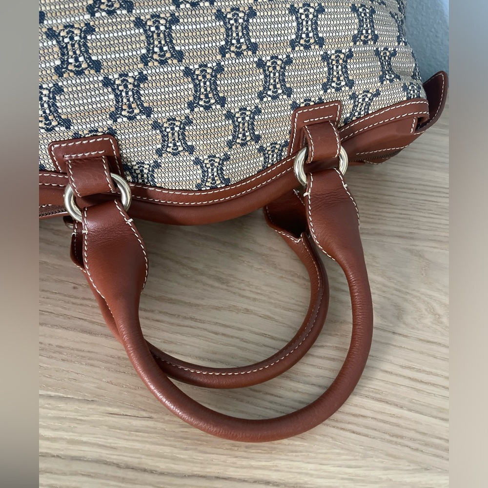 CELINE Ultra Rare Straw Raffia Macadam East West Panier Satchel Triomphe - Picture 6 of 12